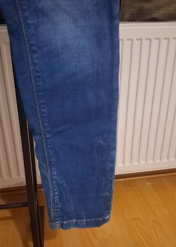 Kadın Lacivert Kemerli Regular Fit Jean - Görsel 2
