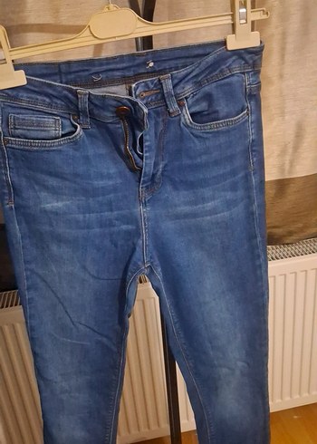 Kadın Lacivert Kemerli Regular Fit Jean - Görsel 3