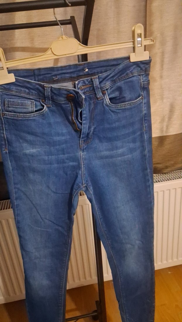Kadın Lacivert Kemerli Regular Fit Jean - Görsel 3