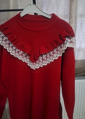 koyu kırmızı Kadın Triko Kazak - Görsel 3