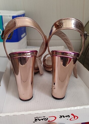 Rose gold kalın topuklu - Görsel 7