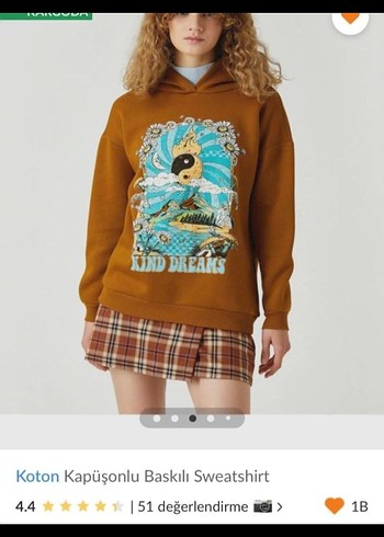 Koton hardal rengi Kadın Sweatshirt - Görsel 5