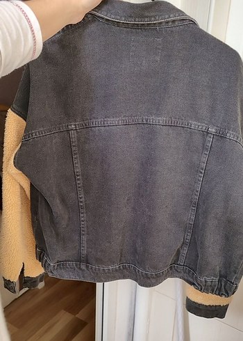 ZARA gri Kadın Kot Ceket - Görsel 4