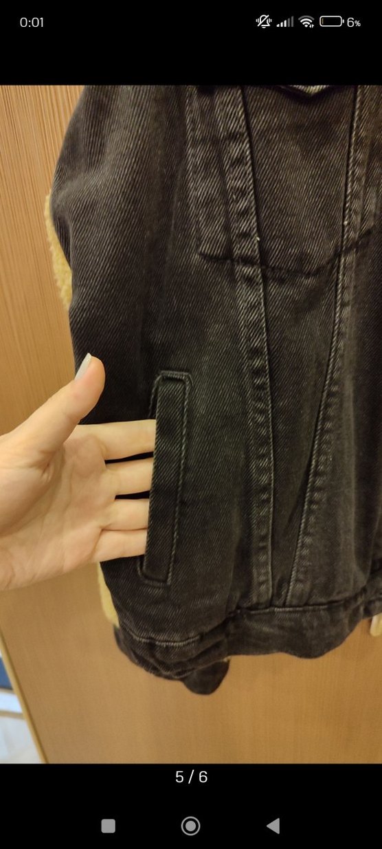 ZARA gri Kadın Kot Ceket - Görsel 5