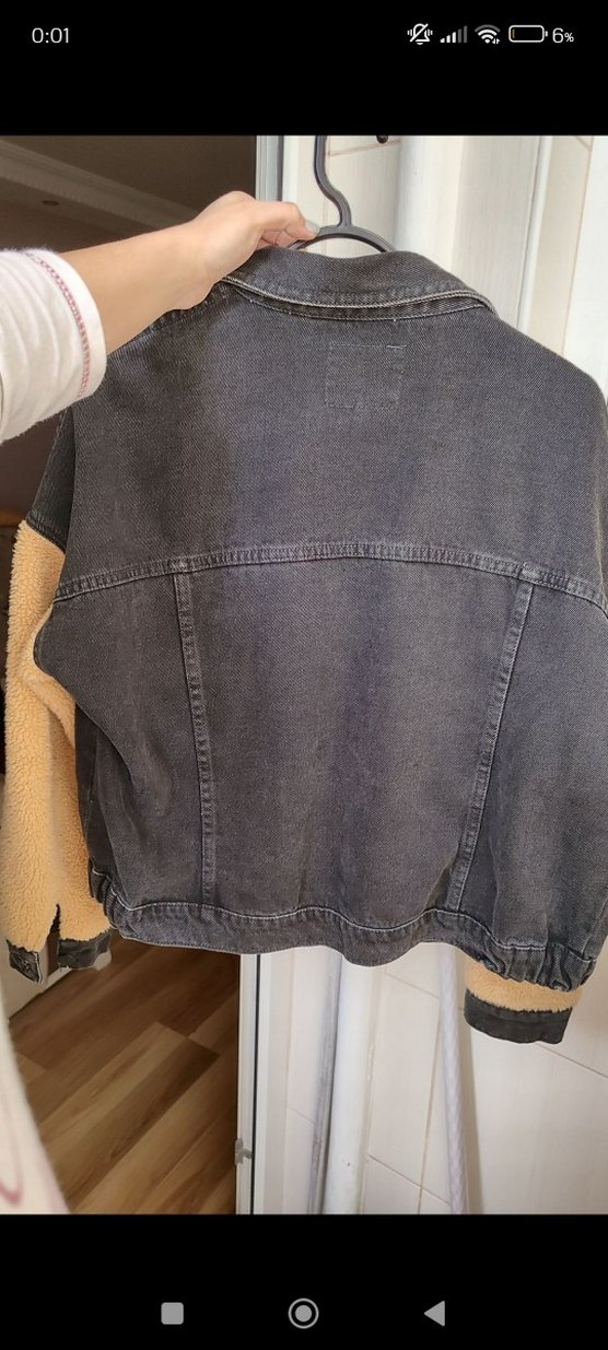 ZARA gri Kadın Kot Ceket - Görsel 4