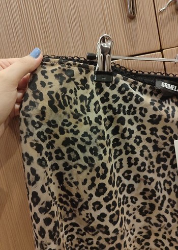 Grimelange Leopar Desenli Midi Etek - Görsel 3