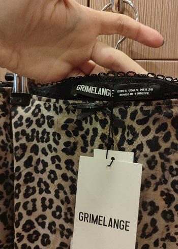Grimelange Leopar Desenli Midi Etek - Görsel 2