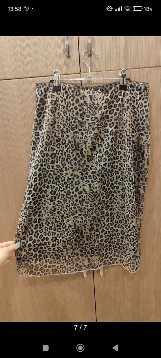 Grimelange Leopar Desenli Midi Etek - Görsel 5