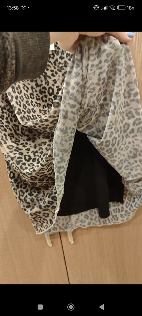 Grimelange Leopar Desenli Midi Etek - Görsel 4