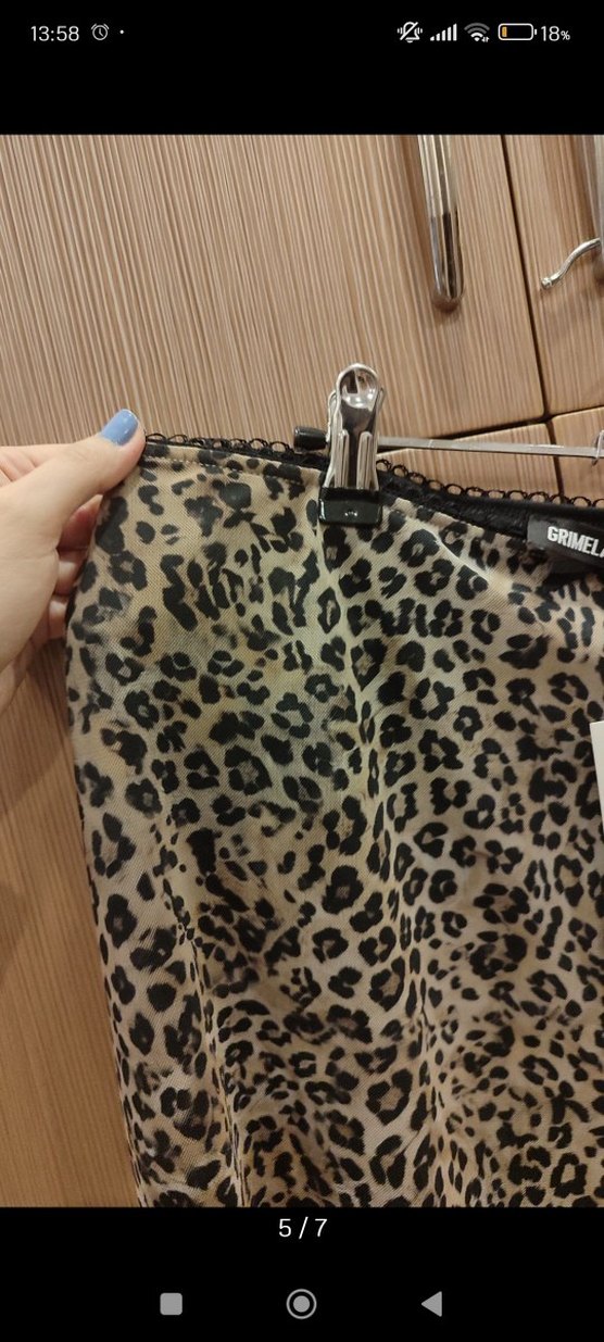 Grimelange Leopar Desenli Midi Etek - Görsel 3