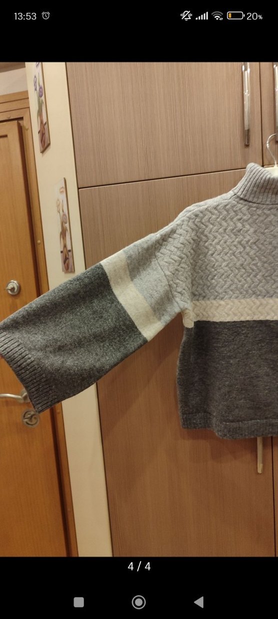 Gri Örgü Boğazlı Kadın Kazak - Görsel 4