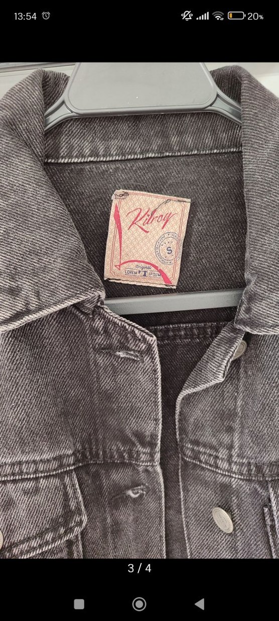 Gri Uzun Kadın Denim Ceket - Görsel 3