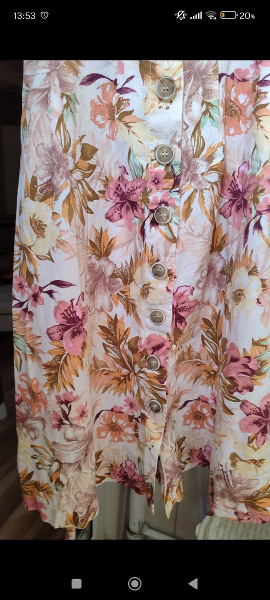 Çiçek Desenli V Yakalı Midi Elbise - Görsel 4