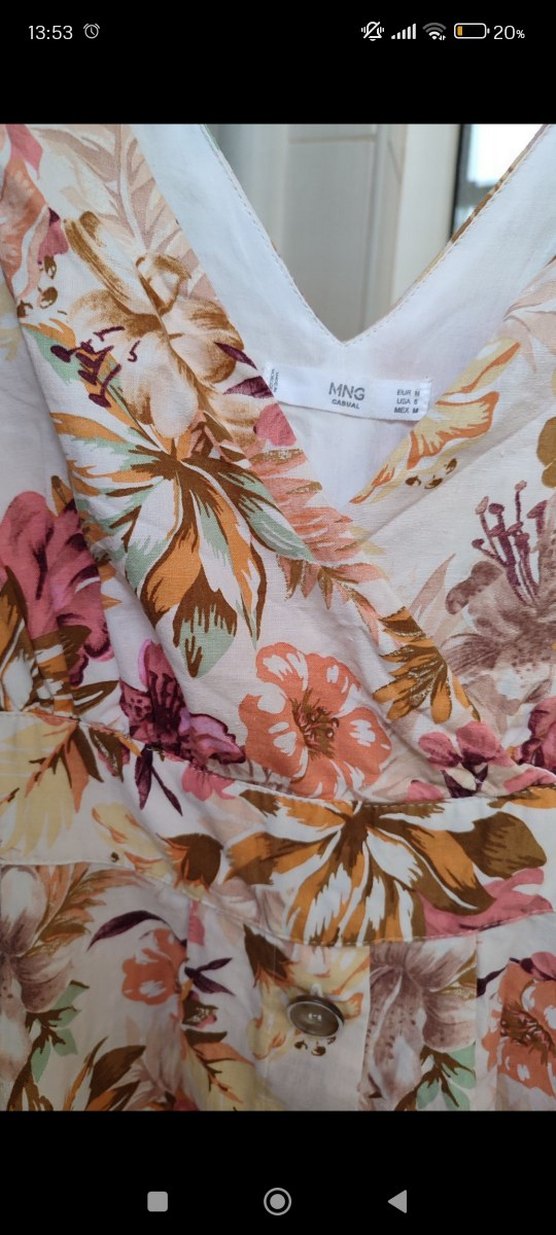 Çiçek Desenli V Yakalı Midi Elbise - Görsel 2