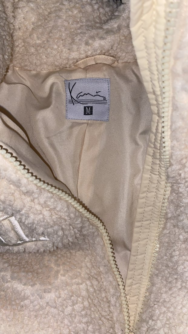 Karl Kani krem renk kışlık şişme mont - Görsel 4