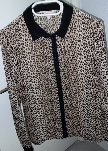 Leopar Desenli Kadın Tül Gömlek - Görsel 2