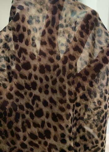 Leopar Desenli Kadın Tül Gömlek - Görsel 3