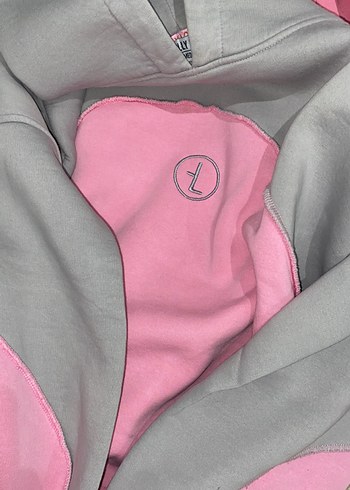 Gri-Pembe Kadın Oversize Sweat - Görsel 2