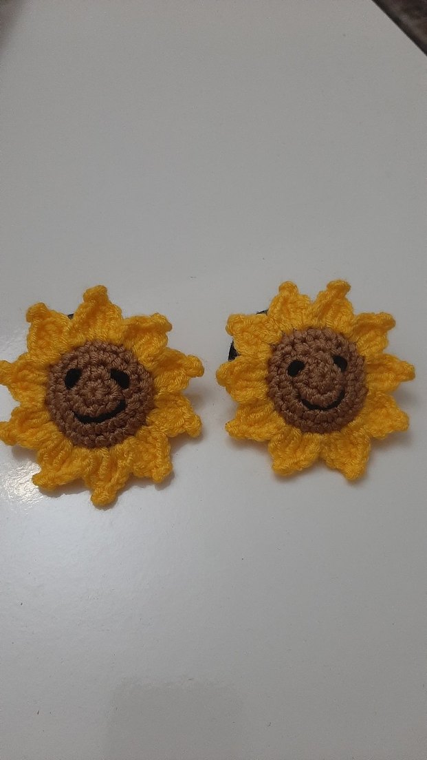 Örgü Sarı Ayçiçeği Çocuk Toka Seti - Görsel 3