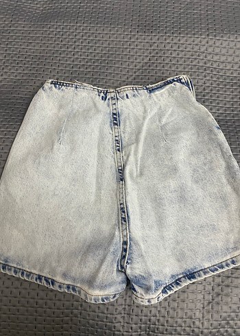 Kemer detay denim şort etek - Görsel 2