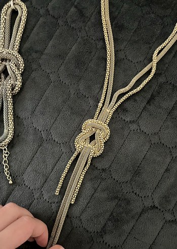 Gold Zincir Detaylı kolye bileklik - Görsel 5