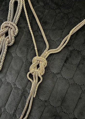 Gold Zincir Detaylı kolye bileklik - Görsel 2