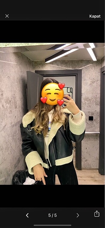 Biker kürklü deri ceket