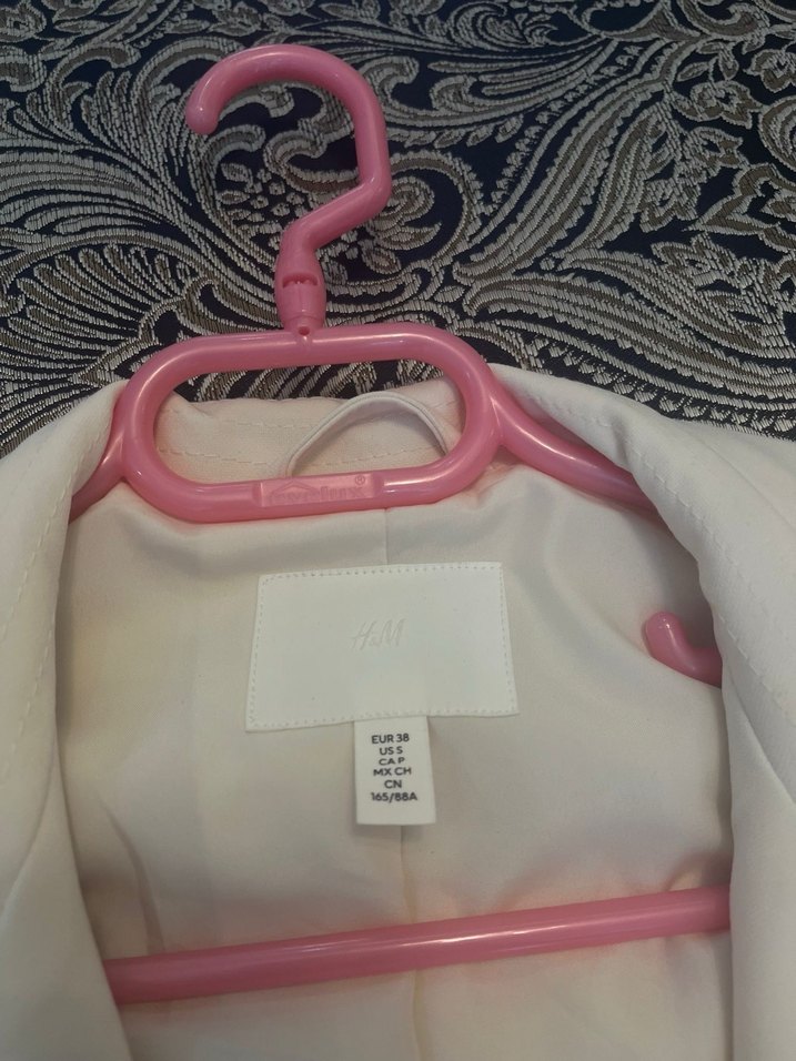 Beyaz Kadın Kemerli Uzun Trençkot H&M - Görsel 2