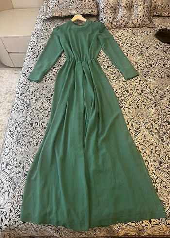 Uzun Kollu Yeşil Bohem Uzun tulum - Görsel 2