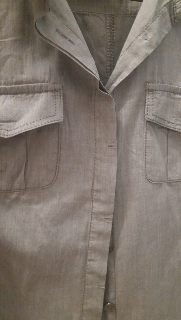 Gri Düğmeli Uzun Kollu Kadın Gömlek - Görsel 3