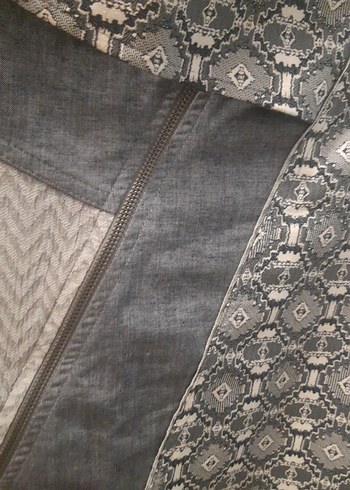 Nakış Desenli Bohem Gri Midi Etek - Görsel 2