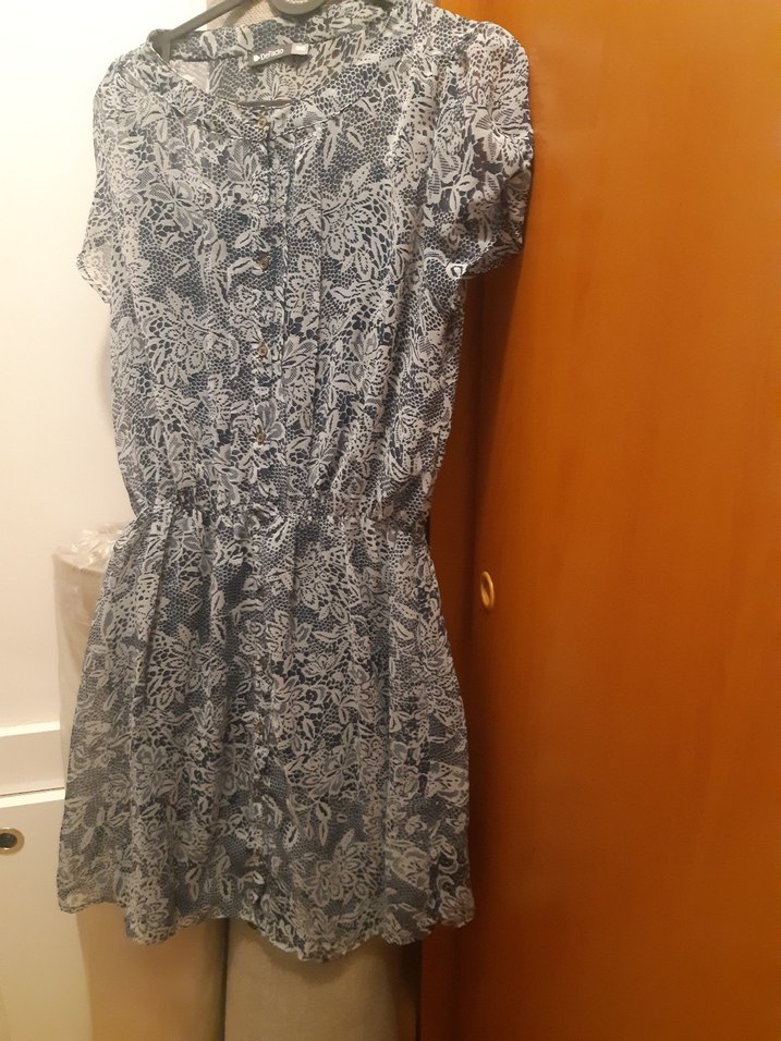 Gri Bohem Yüksek Yakalı Midi Elbise - Görsel 3