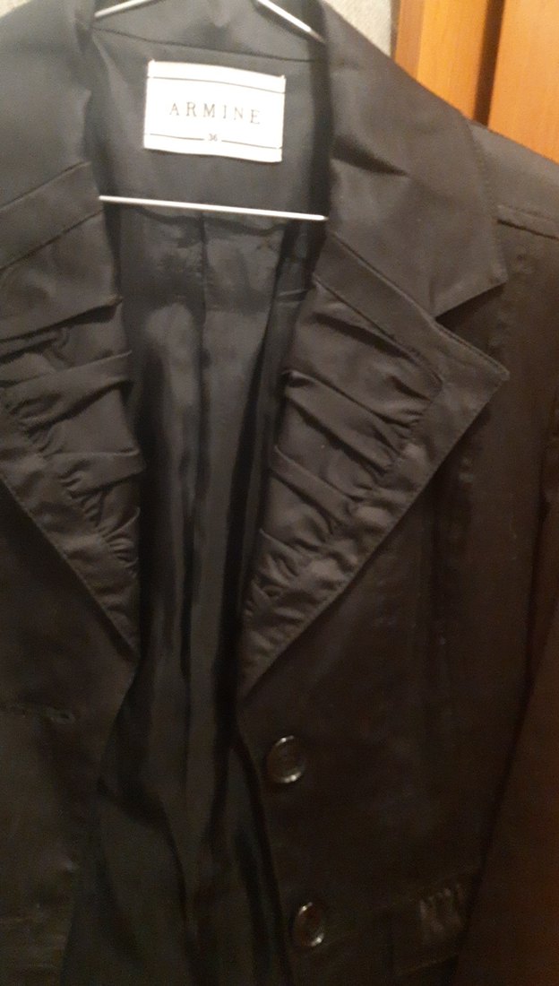 Siyah Kadın Blazer Ceket, Düğmeli, Midi Boy - Görsel 3