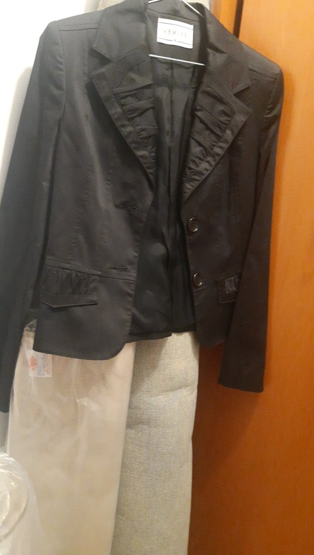 Siyah Kadın Blazer Ceket, Düğmeli, Midi Boy - Görsel 4