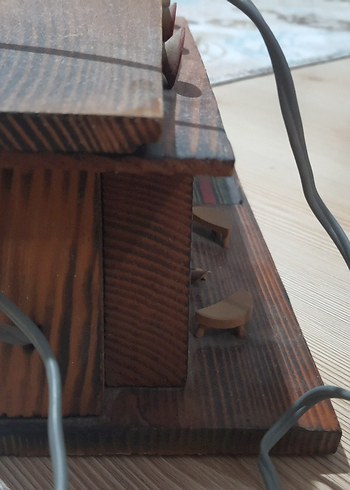 Ahşap Minyatür Ev Masaustu Lambasi - Görsel 4