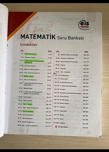  Tyt-Ayt Matematik Eis Yayınları Soru Bankası 