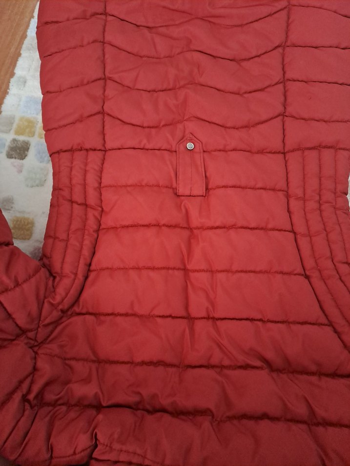 Kırmızı Fermuarlı Kadın Kışlık Mont - Görsel 4