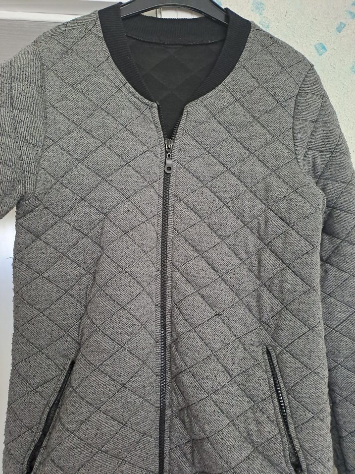 Gri Uzun Fermuarlı Kadın Kışlık Ceket - Görsel 2