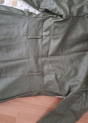 Kürk Detaylı Uzun Deri Kadın Kaban - Görsel 4