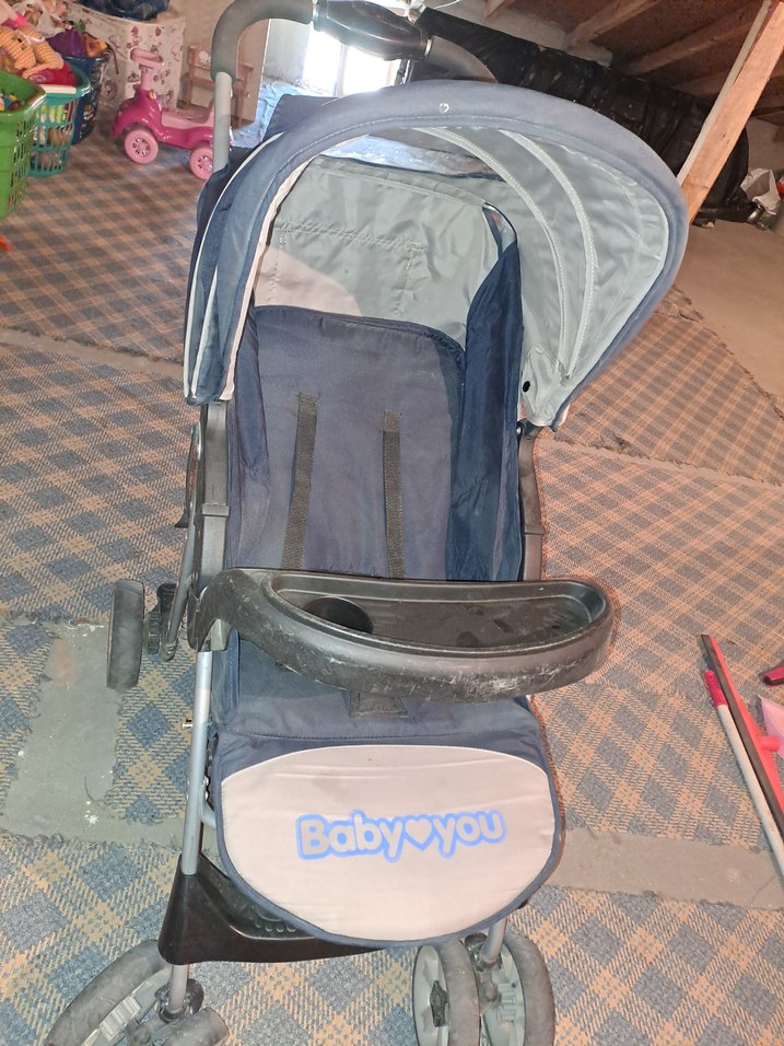 Mavi ve Gri Bebek Arabası - Görsel 3
