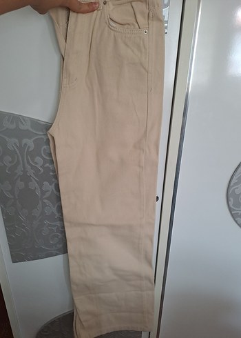 38 Beden Bej Kadın Pamuk Kumaş Pantolon