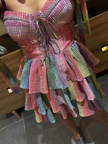 Beymen New Arrivals lily rose rainbow waves elbise