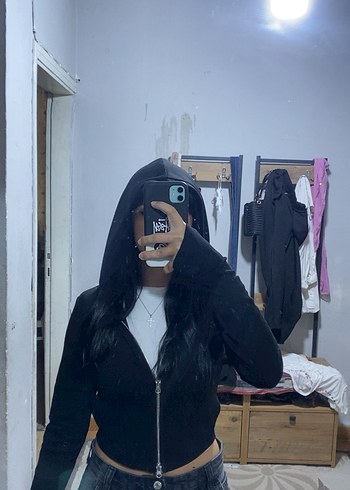 s Beden siyah Renk Bershka Siyah Fermuarlı Kadın Bomber Ceket