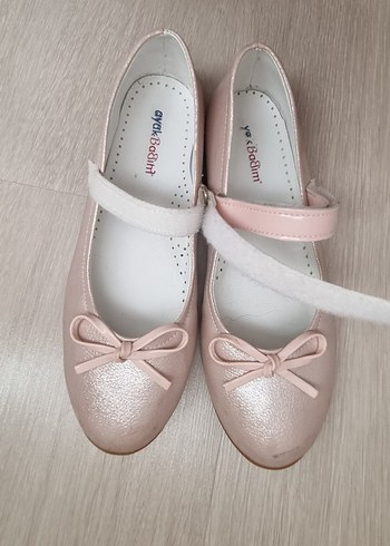 Kız Çocuk Pembe Tokalı Babet Ayakkabı - Görsel 4