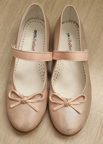 Kız Çocuk Pembe Tokalı Babet Ayakkabı - Görsel 2