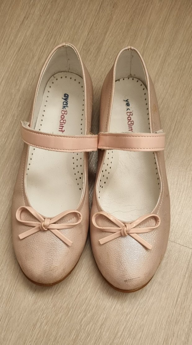 Kız Çocuk Pembe Tokalı Babet Ayakkabı - Görsel 2