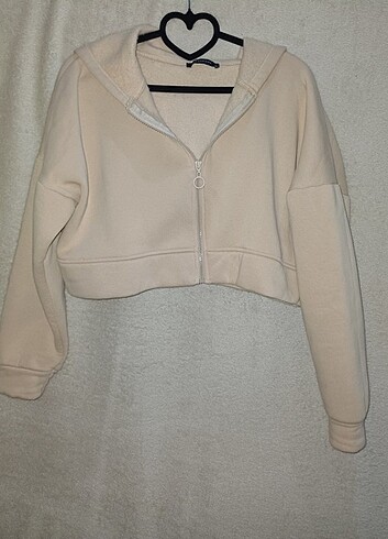 xs Beden Kapuşönlu crop ceket