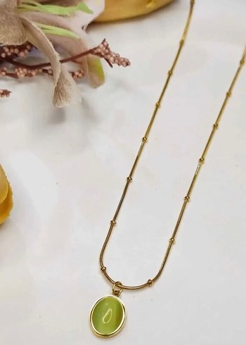 Diger Altın Renkli Zincir Detaylı ÇELİK Kolye