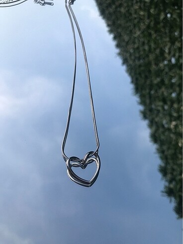 Sterling silver Klasik kalp kolye