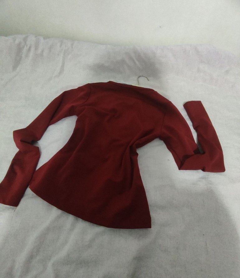 Bordo Kadın Uzun Kollu Bluz - Görsel 3